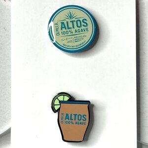 Olmeca Altos 100% Agave Tequila Lapel Pin 2 Pack Promo New Paloma Marg Mexico